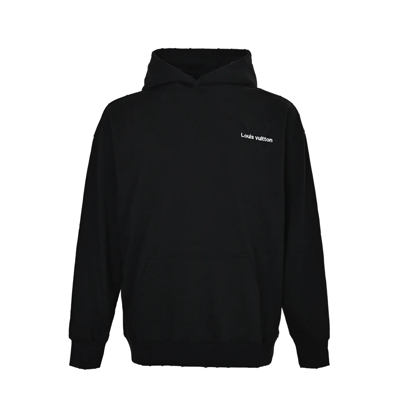 Louis Vuitton/Louis Vuitton tatami embroidered letter logo hole hooded sweatshirt